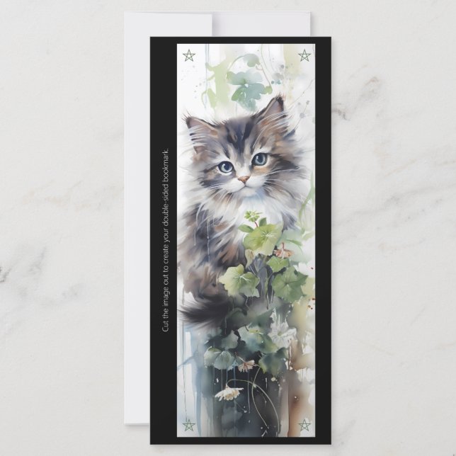 Create Your Own Fluffy Kitten Vine Bookmark Card (Anverso)