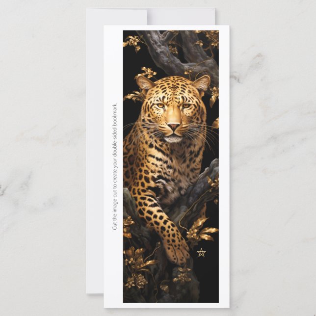 Create Your Own Golden Cheetah Bookmark Card (Anverso)
