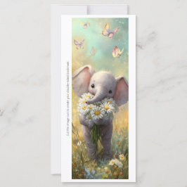 Create Your Own Happy Daisy Elephant Bookmark Card