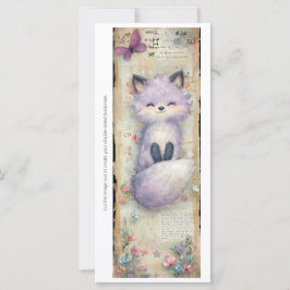 Create Your Own Happy Purple Fox Bookmark Card