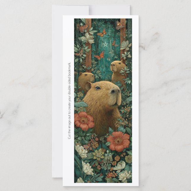 Create Your Own Jungle Capybaras Bookmark Card (Anverso)