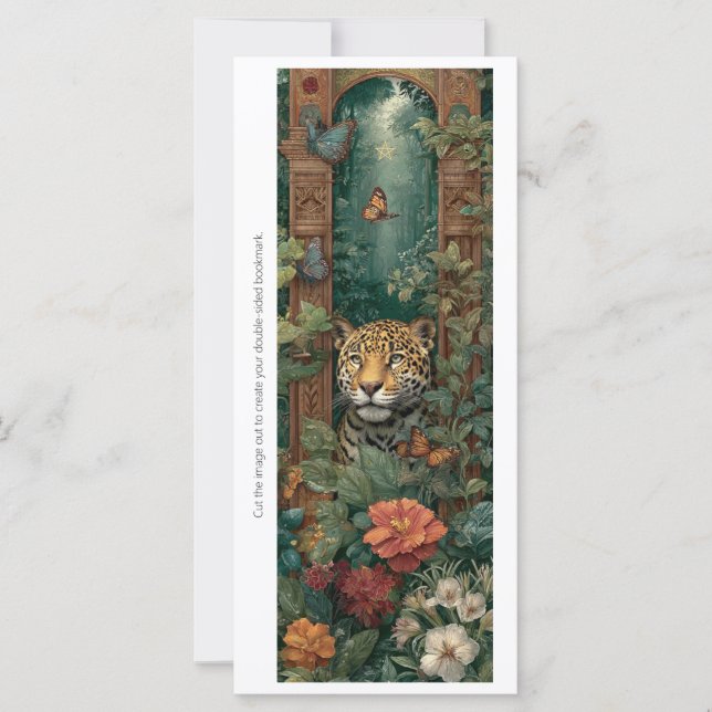 Create Your Own Jungle Cheetah Bookmark Card (Anverso)