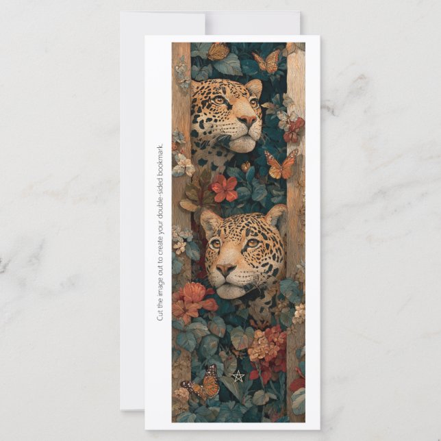 Create Your Own Jungle Cheetahs Bookmark Card (Anverso)