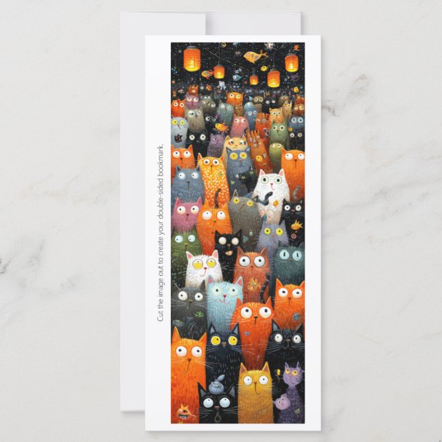 Create Your Own Kitty Cat Party Bookmark Card (Anverso)