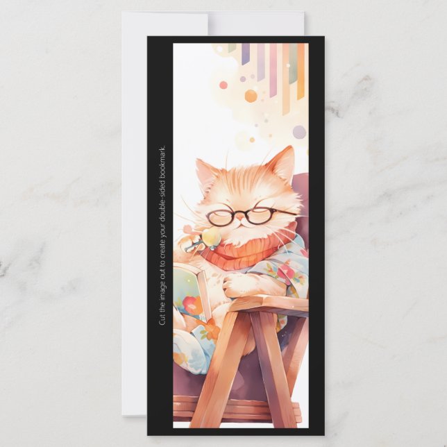 Create Your Own Lounging Ginger Cat Bookmark Card (Anverso)