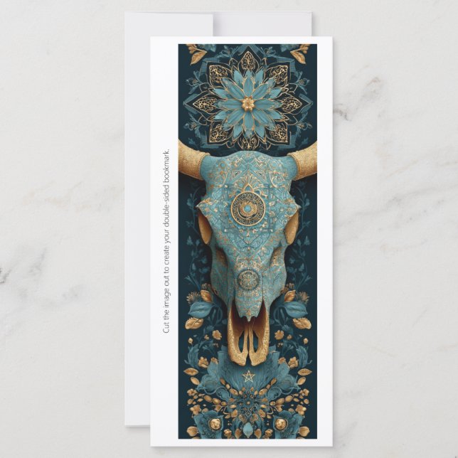 Create Your Own Magical Horned Skull Bookmark Card (Anverso)