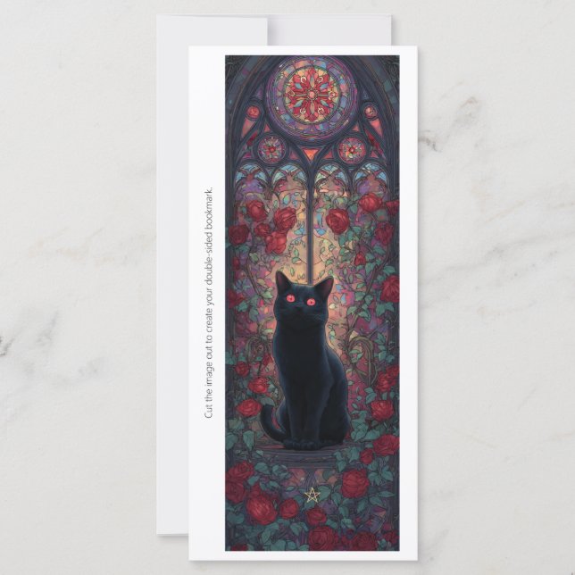 Create Your Own Mystical Black Cat Bookmark Card (Anverso)