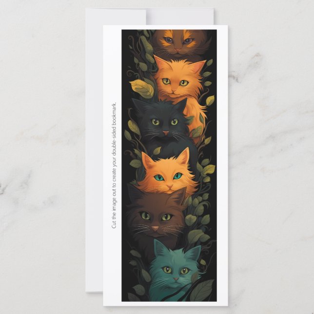 Create Your Own Mystical Kittens Bookmark Card (Anverso)