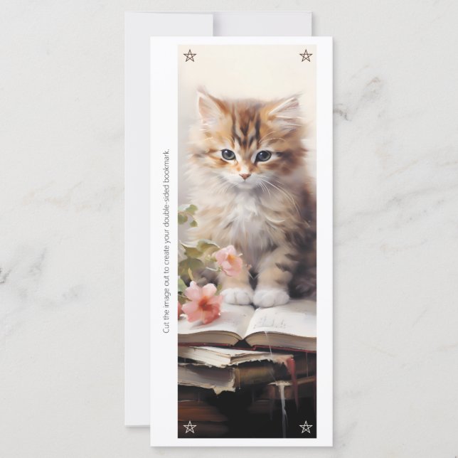 Create Your Own Orange Kitten Books Bookmark Card (Anverso)