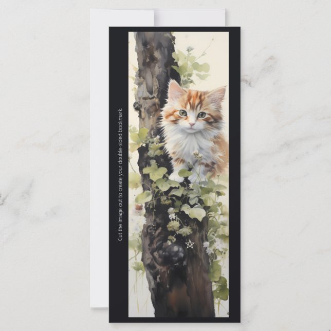 Create Your Own Orange Kitten Ivy Bookmark Card (Anverso)