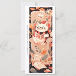 Create Your Own Reading White Cat Bookmark Card
