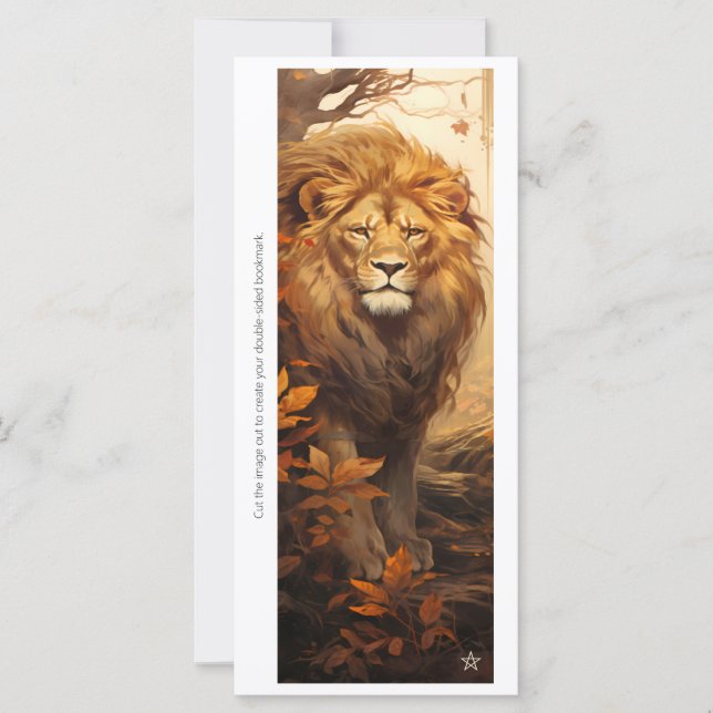 Create Your Own Regal Floral Lion Bookmark Card (Anverso)
