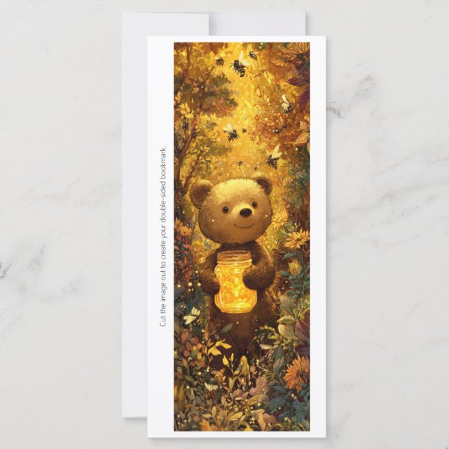 Create Your Own Sunny Honey Bear Bookmark Card (Anverso)