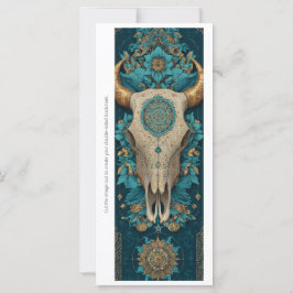 Create Your Own Tribal Horned Skull Bookmark Card
