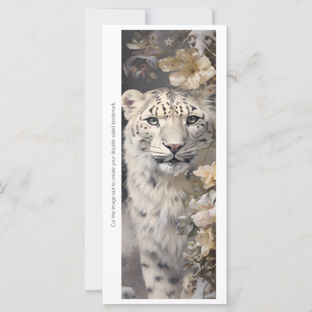 Create Your Own White Cheetah Roses Bookmark Card (Anverso)
