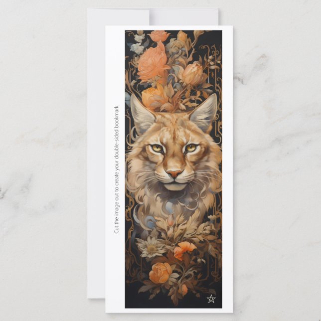 Create Your Own Wild Cat Roses Bookmark Card (Anverso)