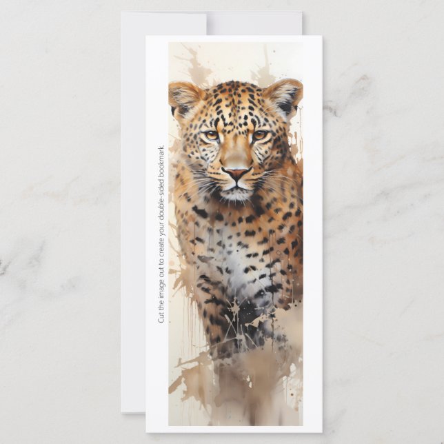 Create Your Own Wild Cheetah Cat Bookmark Card (Anverso)