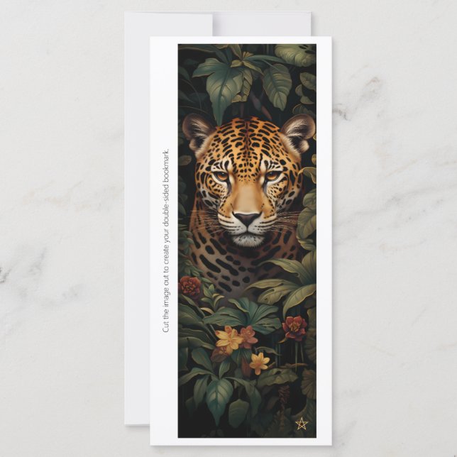 Create Your Own Wild Cheetah Floral Bookmark Card (Anverso)