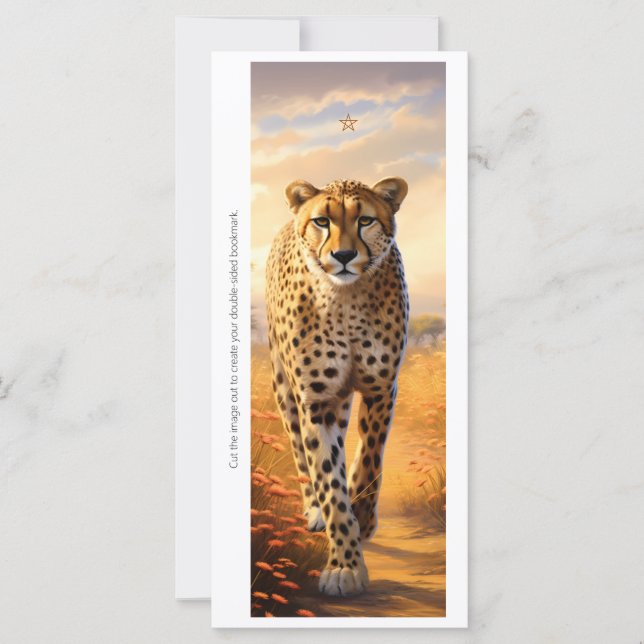 Create Your Own Wild Cheetah Sunrise Bookmark Card (Anverso)