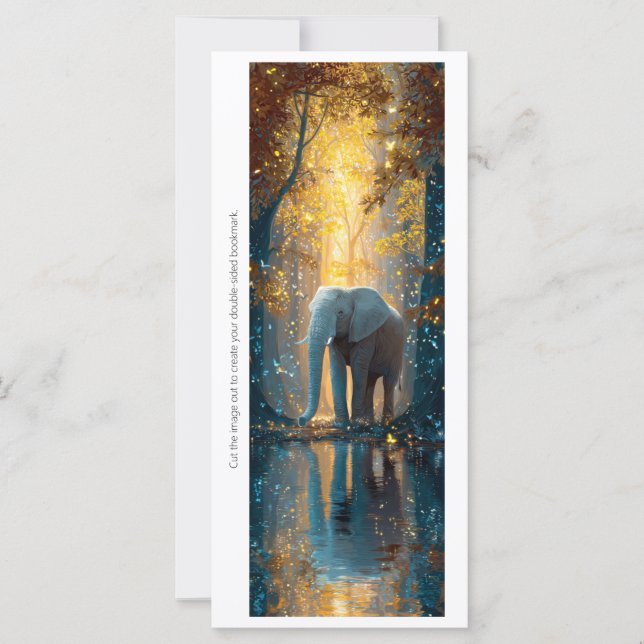 Create Your Own Wild Elephant Bookmark Card (Anverso)