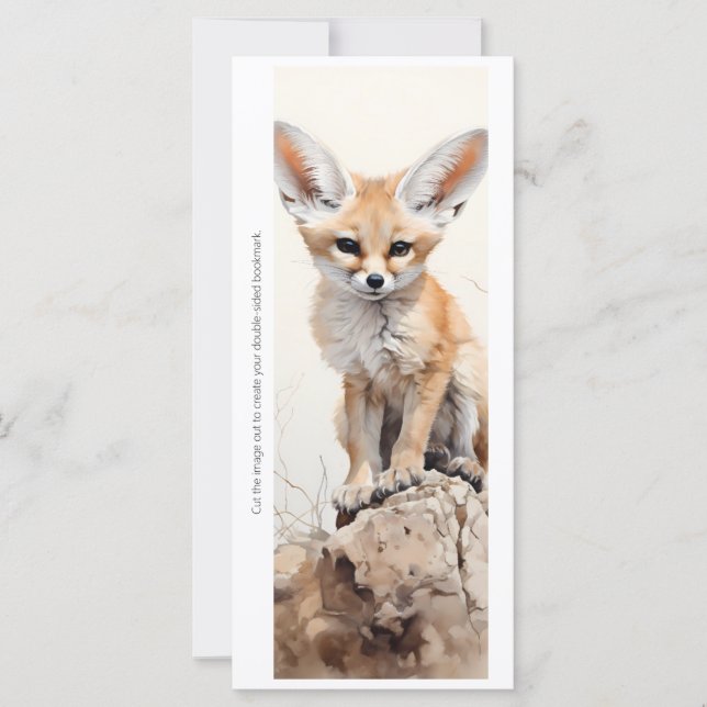 Create Your Own Wild Fennec Fox Bookmark Card (Anverso)