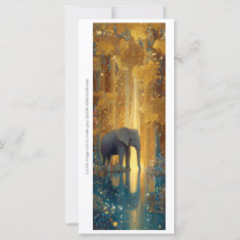 Create Your Own Wild Golden Elephant Bookmark Card