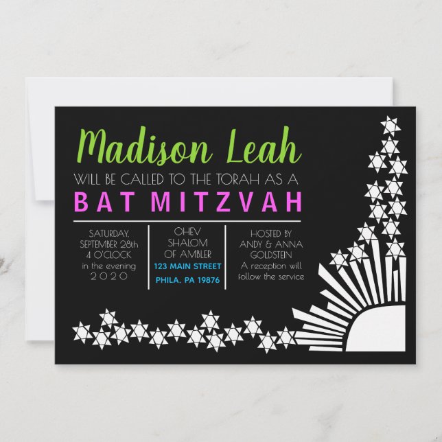 CREATION Bar Bat Mitzvah Invitación (Anverso)