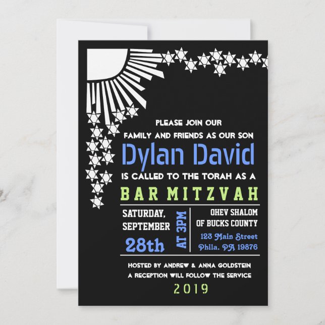 CREATION Bar Bat Mitzvah Invitación (Anverso)