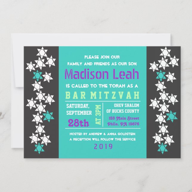 CREATION Bar Bat Mitzvah Invitación (Anverso)