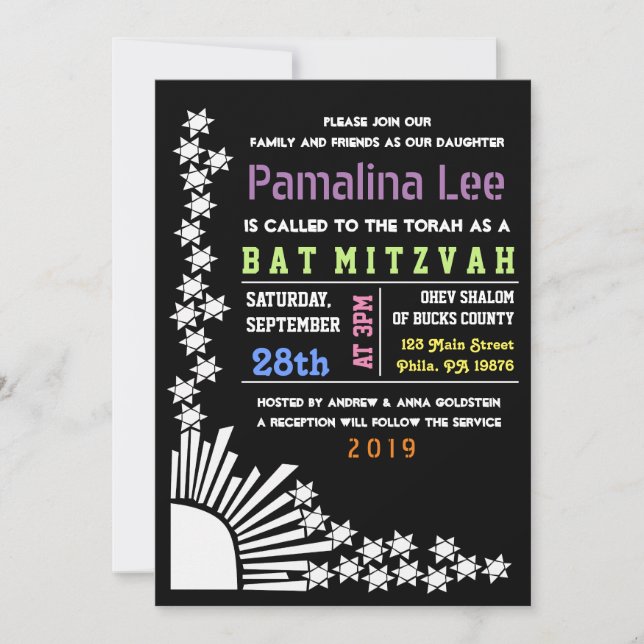 CREATION Bar Bat Mitzvah Invitación (Anverso)