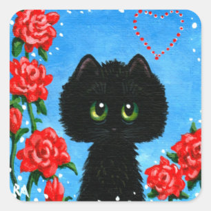 Creationarts Pegatinas de gatos el día de San Vale