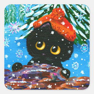 Creationarts Pegatinas de gatos navidades