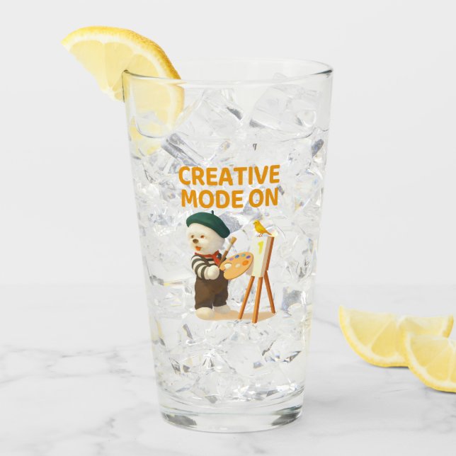 Creative Mode On: Painter Bichon Dog Artist Art (Anverso (hielo))