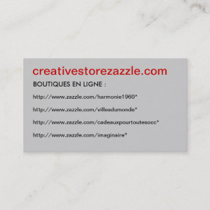 Creativestorezazzle de la tarjeta de visita -