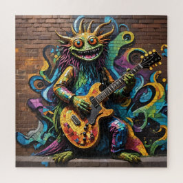 Creatividad de guitarra rompecabezas del graffiti 