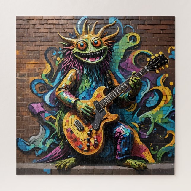 Creatividad de guitarra rompecabezas del graffiti  (Vertical)