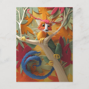 Creatura en la postal de los árboles