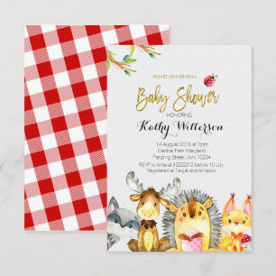 Creaturas de Woodland Baby Shower - Tarjeta de niñ