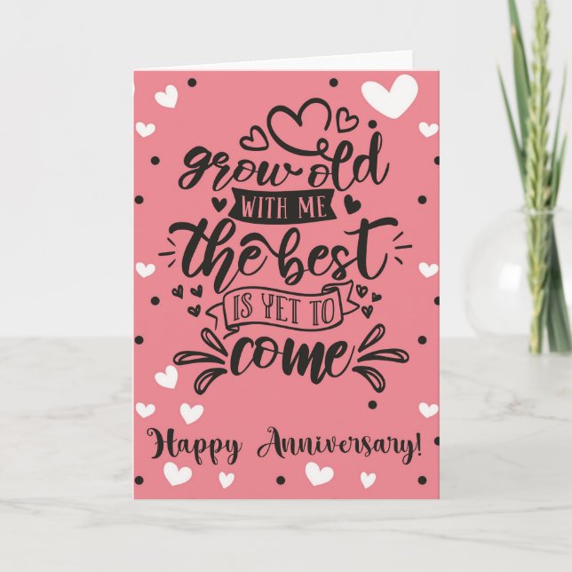Crece tarjeta de aniversario antiguo (Anverso)