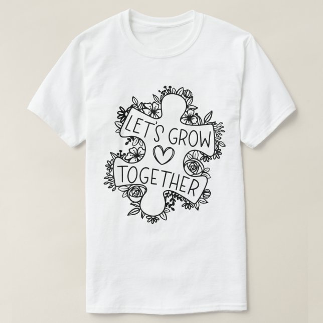 Crecemos juntos la camiseta del mes de concientiza (Diseño del anverso)
