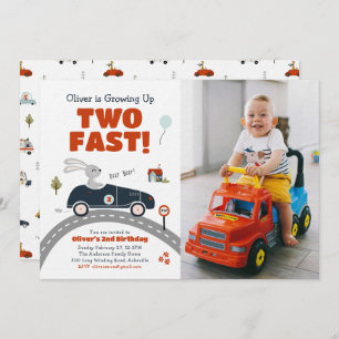 Crecer dos carros rápidos Invitación al cumpleaños