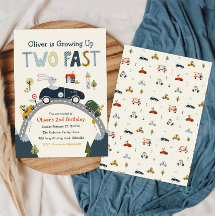 Crecer dos carros rápidos Invitación al cumpleaños