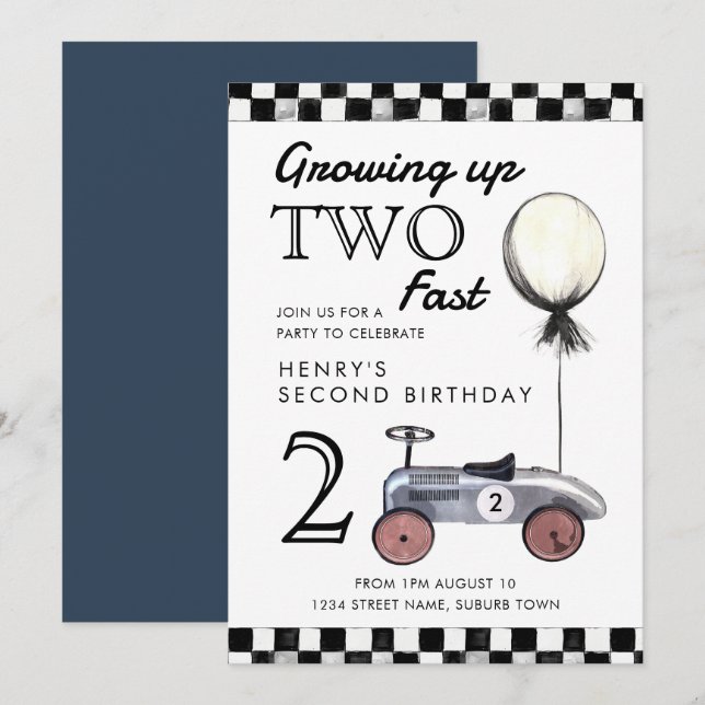 Crecer dos navíos de invitación rápida y rojo (Anverso / Reverso)