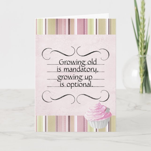 Crecer tarjeta de cumpleaños antigua (Anverso)