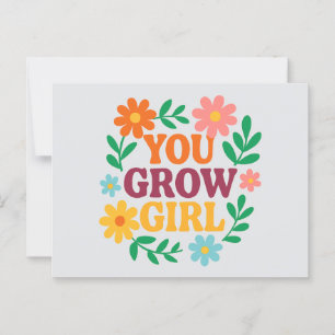Creces Chica - Tarjeta Inspiradora floral brillant