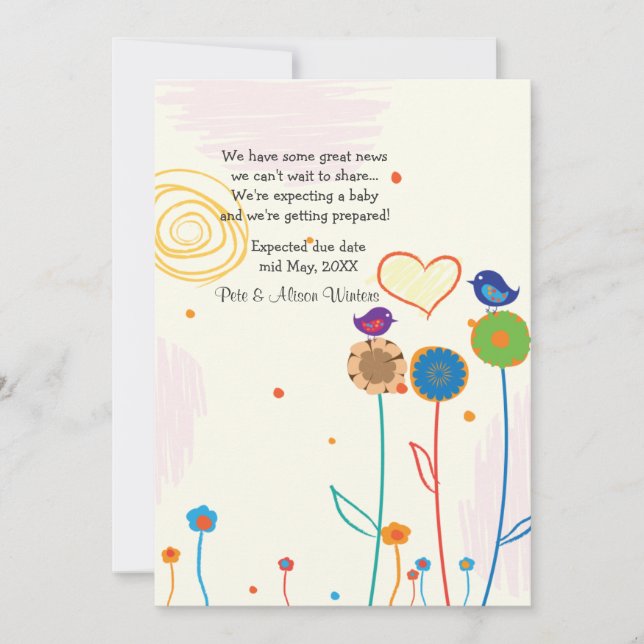 Creciente Invitación de embarazo (Anverso)