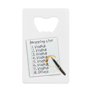 CRÉDITO ABREBOTELLAS DE TARJETA DE CRÉDITO, LISTA DE COMPR