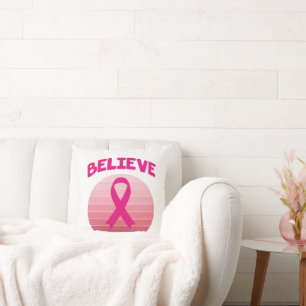 Cree en el Cojín decorativo retro de cinta rosa
