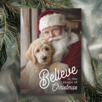 Cree en la Magia de la Foto de Mascota de Navidad