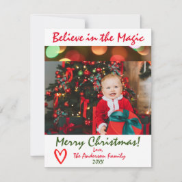 Cree en la tarjeta de Navidad de foto mágica de Na